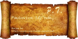 Paulovics Tünde névjegykártya
