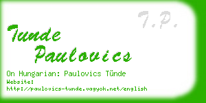 tunde paulovics business card
